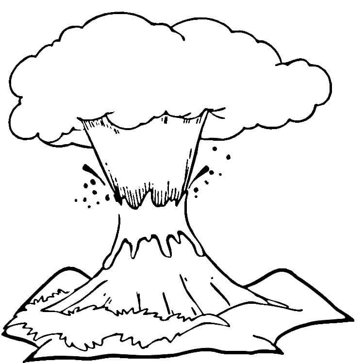 火山喷发怎么画