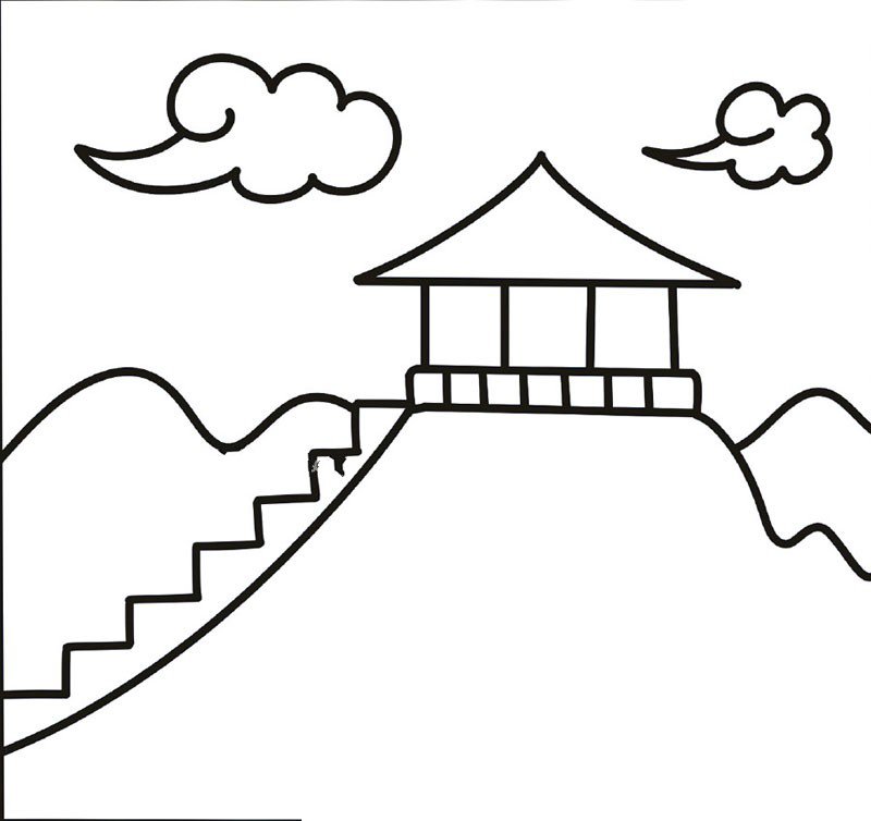 漂亮的建筑风景简笔画