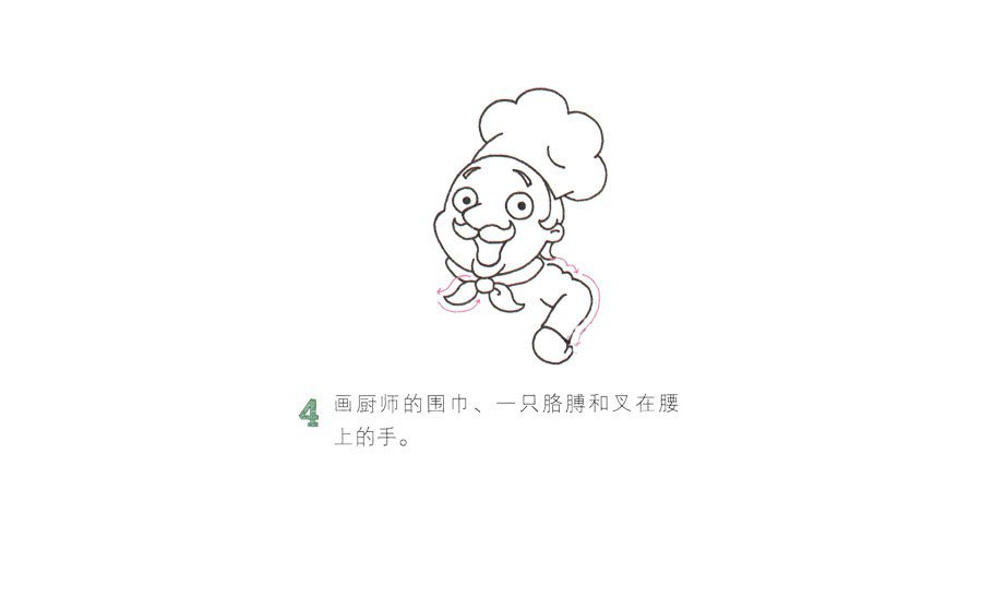 开心的厨师简笔画