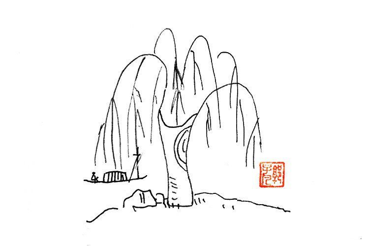 风和日丽春天风景简笔画