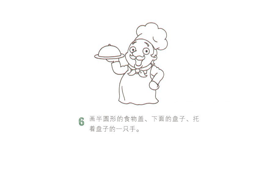 开心的厨师简笔画