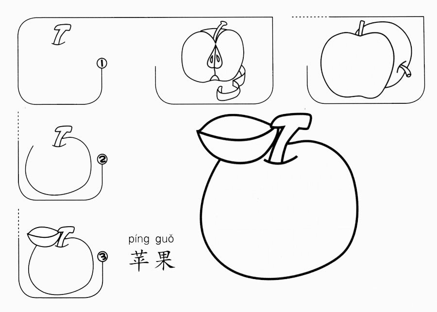 苹果怎么画