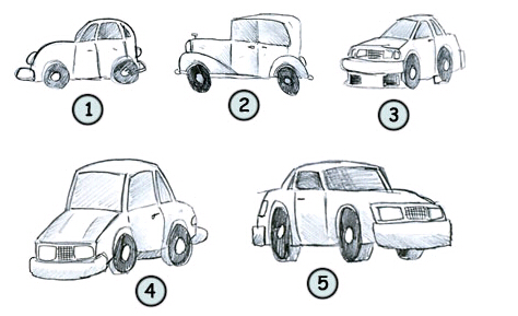 卡通小汽车的简笔画图片教程