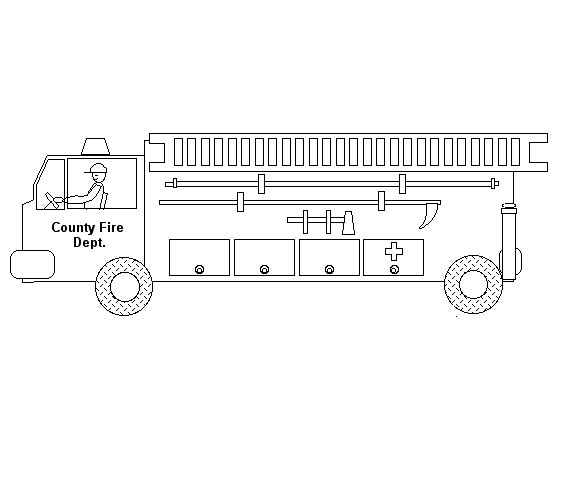 消防车 云梯简笔画