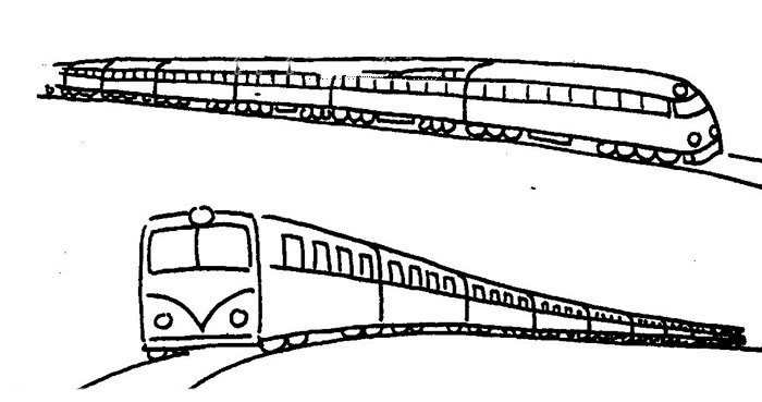城市轻轨简笔画图片